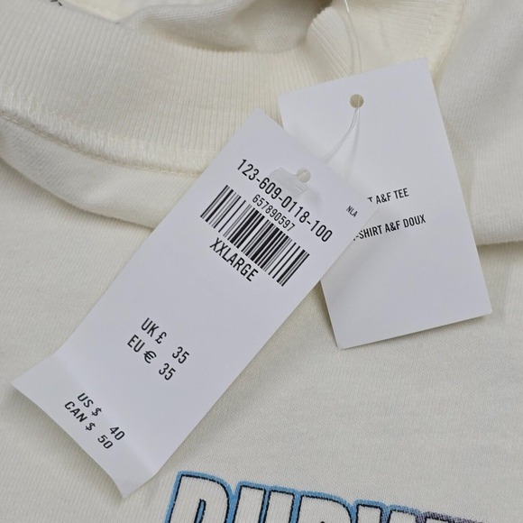 Abercrombie & Fitch Shirt Mens XXL Cream Graphic Budweiser Racing‎ Cars - Picture 5 of 10